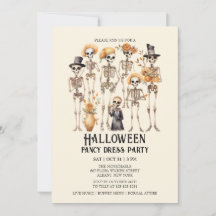 Jaunty Skeleton Family Portrait Halloween Party