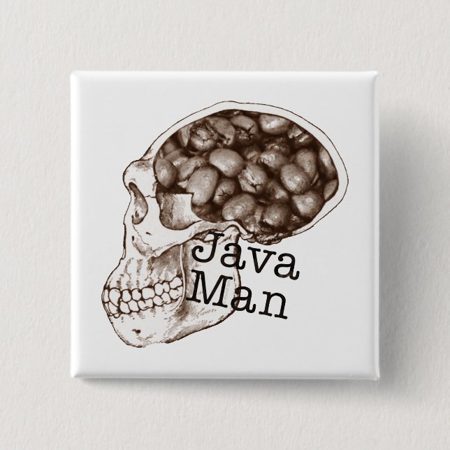 Java Bean Man 15 Cm Square Badge (Front)