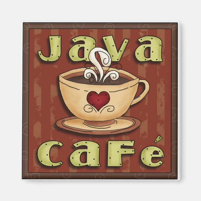 Java Cafe Coffee Lover Magnet (Front)