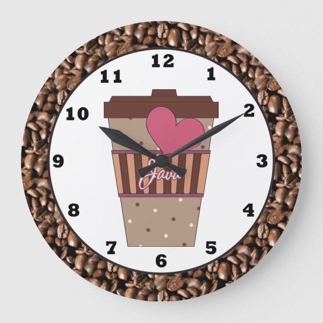 Java Coffee cup Kitchen wall clock (Front)