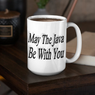 Java funny coffee quote black text large coffee mug