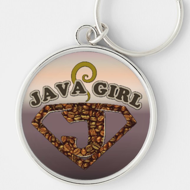 Java Girl Coffee Humour Key Chain (Front)