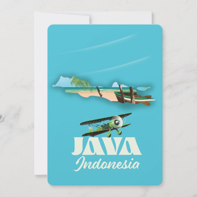Java indonesia map magnet invitation (Front)