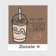 Java Junction Iced Latte Sticker with Text