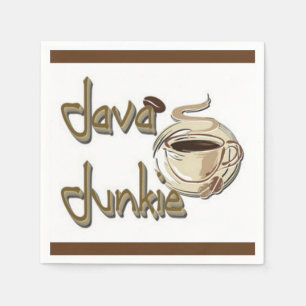 Java Junkie Coffee Lovers White Napkins