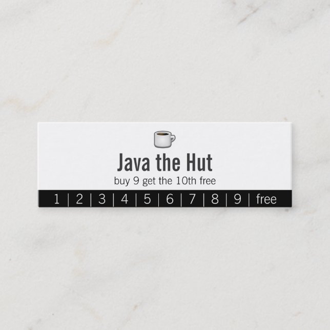 Java Logo Drink Punch Card (Front)