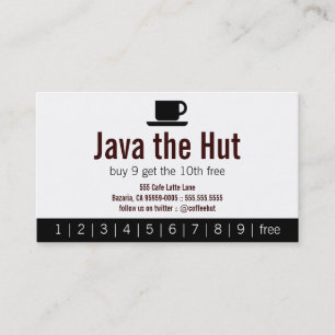 Java Logo Drink Punch Card