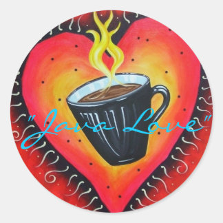 "Java Love" Stickers, Sheet of 20 Classic Round Sticker