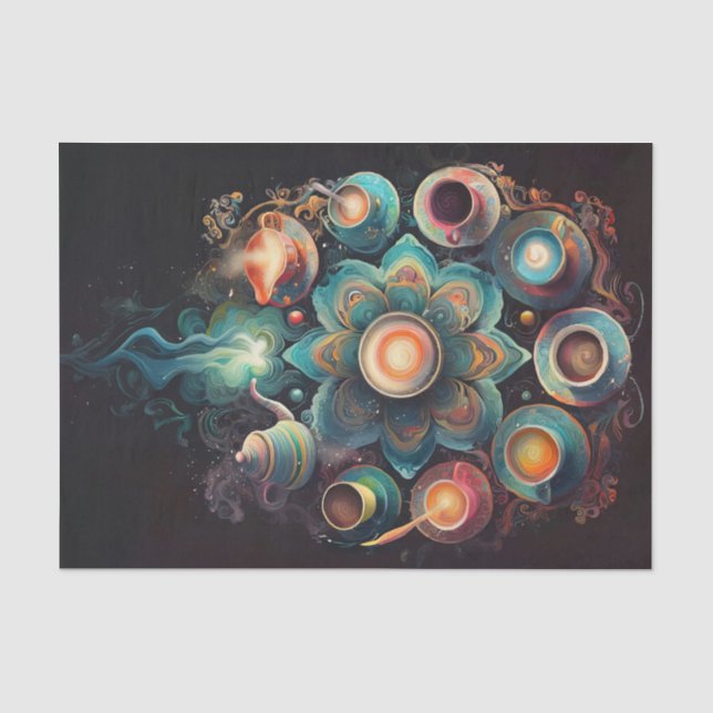 Java Mandala, Everyone Loves Coffee! Tissue Paper (Front)