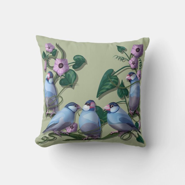 Java sparrows  cushion (Front)