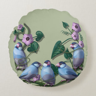 Java sparrows round cushion