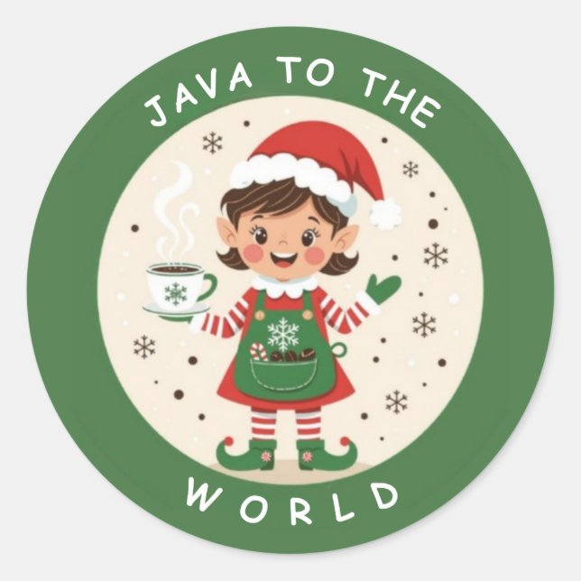 Java to the World Classic Round Sticker (Front)