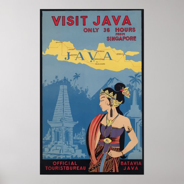 Java Vintage Travel Poster (Front)