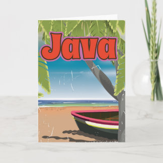 Java vintage travel poster holiday card