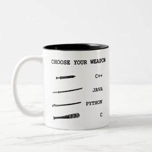 Java vs C++ vs Python vs C Programming Language Two-Tone Coffee Mug
