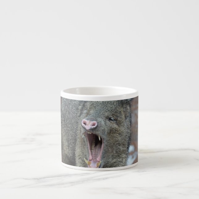 Javalina With his Mouth Wide Open Espresso Cup (Front)