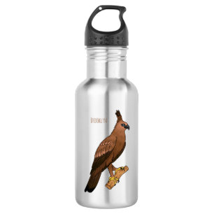 Javan hawk eagle bird cartoon illustration 532 ml water bottle