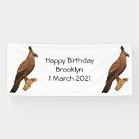 Javan hawk eagle bird cartoon illustration