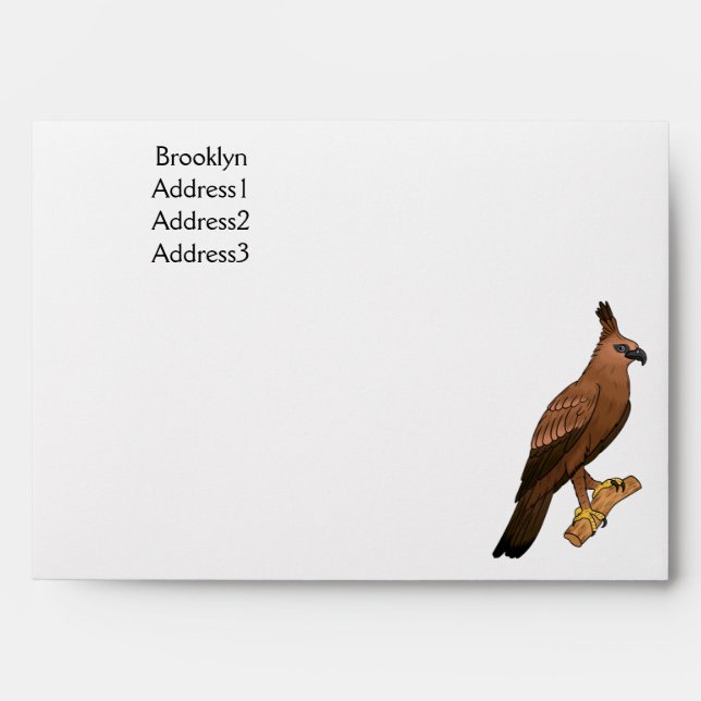 Javan hawk eagle bird cartoon illustration envelope (Front)