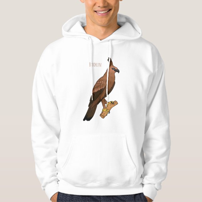 Javan hawk eagle bird cartoon illustration  hoodie (Front)