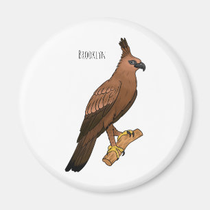 Javan hawk eagle bird cartoon illustration magnet
