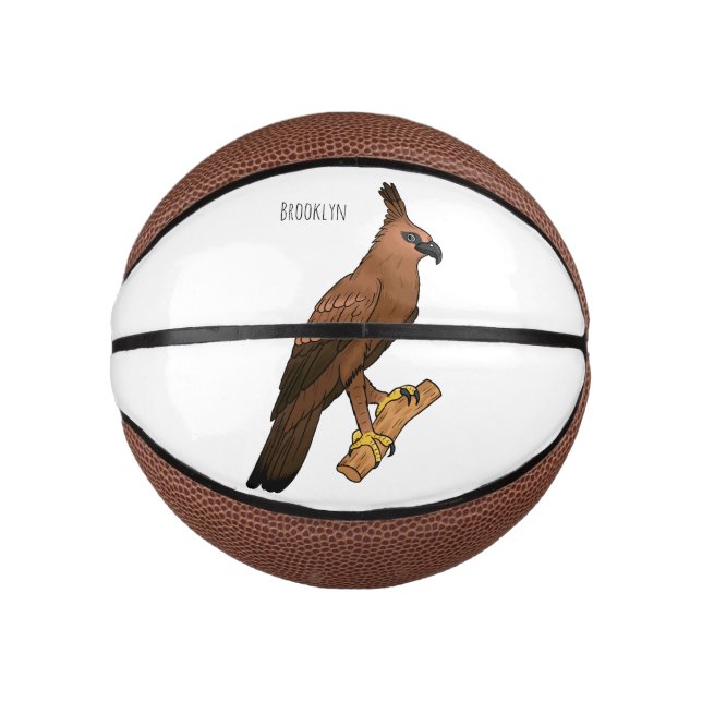 Javan hawk eagle bird cartoon illustration mini basketball (Front)