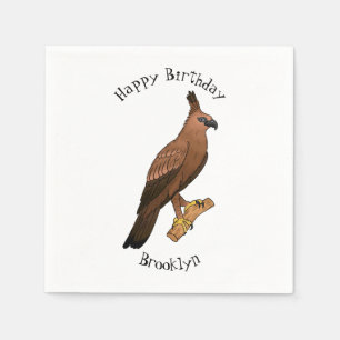 Javan hawk eagle bird cartoon illustration napkin