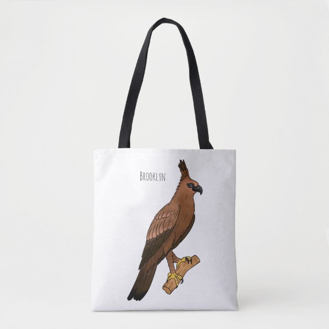 Javan hawk eagle bird cartoon illustration tote bag (Front)