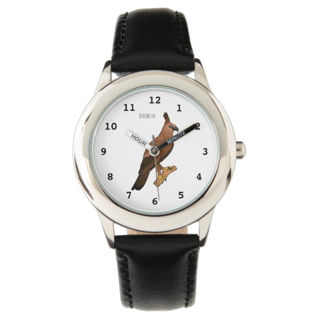 Javan hawk eagle bird cartoon illustration watch (Front)