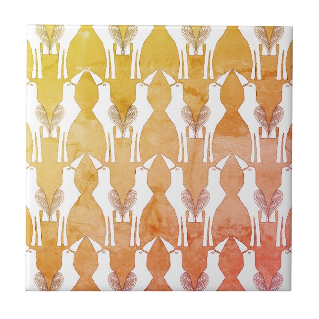 Javan Myna Bird - Decorative Tiles (Front)