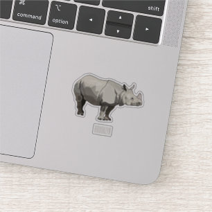Javan rhinoceros cartoon illustration