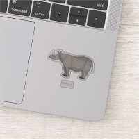 Javan rhinoceros cartoon illustration
