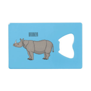 Javan rhinoceros cartoon illustration