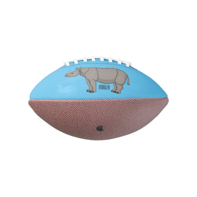 Javan rhinoceros cartoon illustration  american football (Rotated 270)