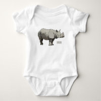 Javan rhinoceros cartoon illustration