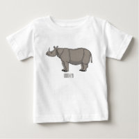 Javan rhinoceros cartoon illustration