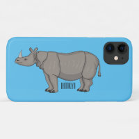 Javan rhinoceros cartoon illustration