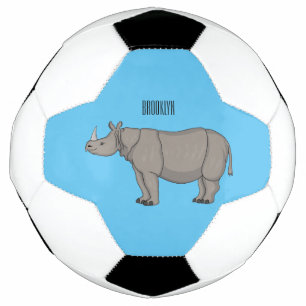 Javan rhinoceros cartoon illustration football