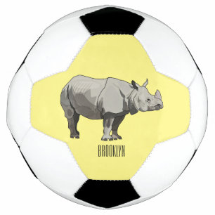 Javan rhinoceros cartoon illustration football