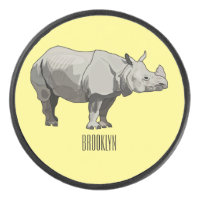 Javan rhinoceros cartoon illustration