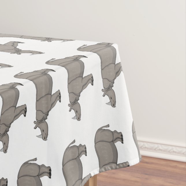 Javan rhinoceros cartoon illustration  tablecloth (In Situ)
