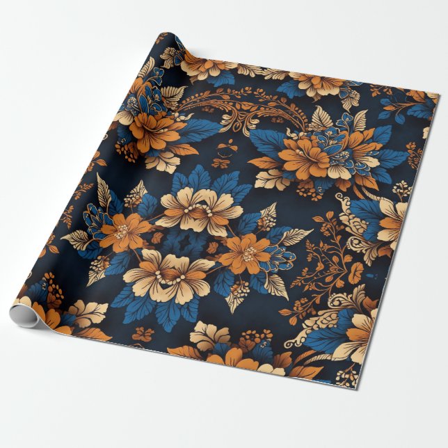 Javanese Batik patterns, step repeating patterns Wrapping Paper (Unrolled)