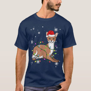 Javanese Cat Christmas Lights Christmas Cat Santa  T-Shirt