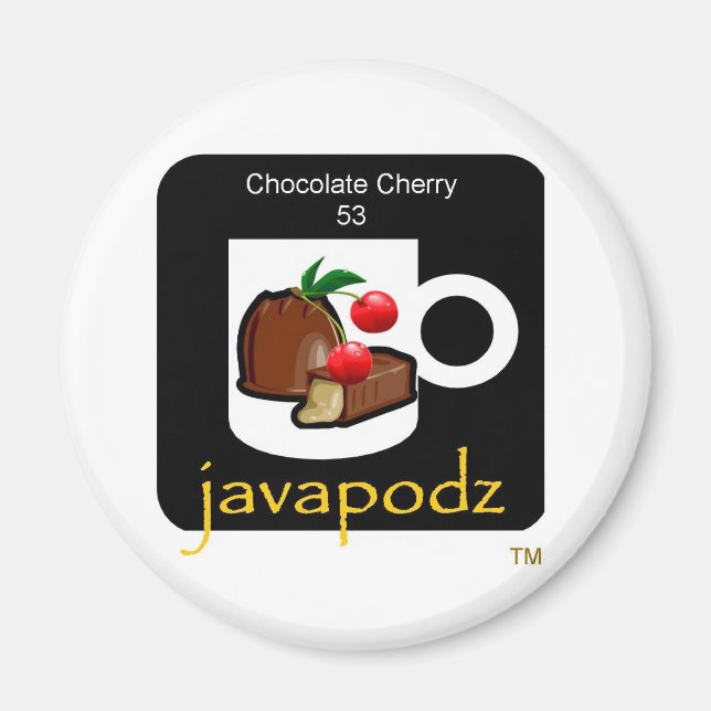 JavaPodz Collectable Chocolate Cherry Frig Mag Magnet (Front)