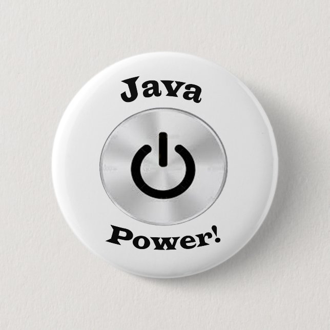 JavaPower-BlackLetters 6 Cm Round Badge (Front)