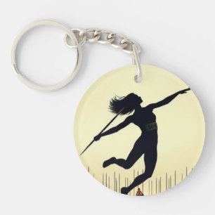 javelin throw girl  key ring
