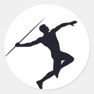 javelin throw olympics boys  classic round sticker