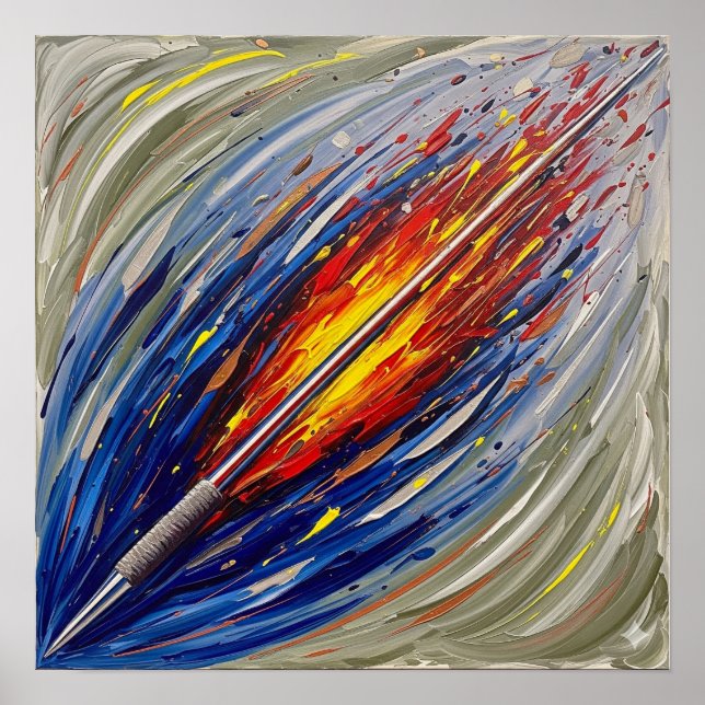 Javelin Throw Painting Poster (Front)