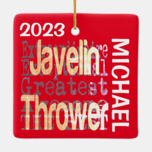 Javelin Thrower Extraordinaire CUSTOM Ceramic Ornament
