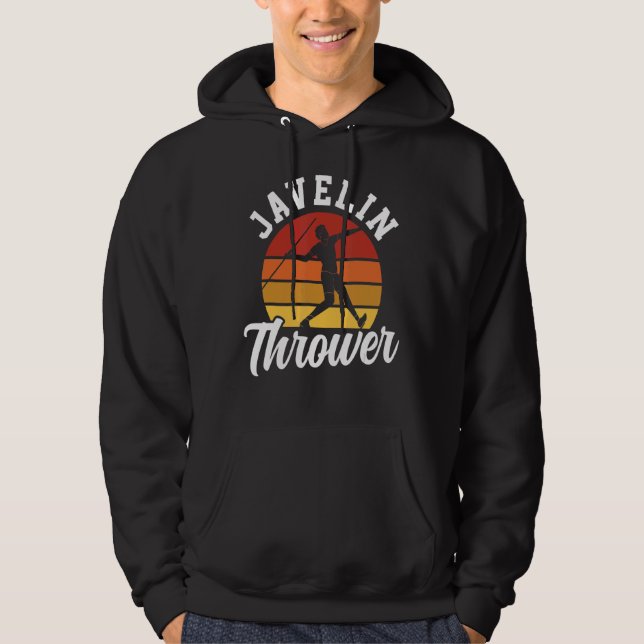 Javelin Thrower Hobby Throw Throwing Hoodie (Front)